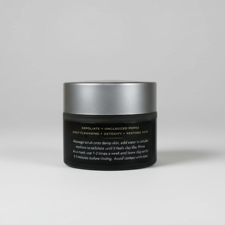 Charcoal Hemp Face Scrub + Clay Mask